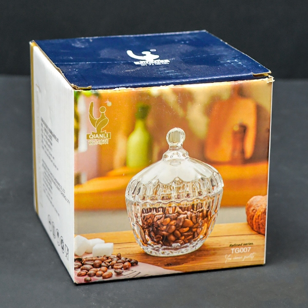 Imagen de Frasco de Vidrio para Dulces con Tapa, Recipiente de Vidrio para Aperitivos, Recipiente de Almacenamiento para el Hogar, Decoración.